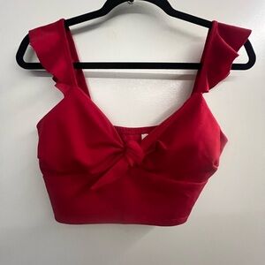 Preppy Red Crop Top